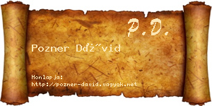 Pozner Dávid névjegykártya